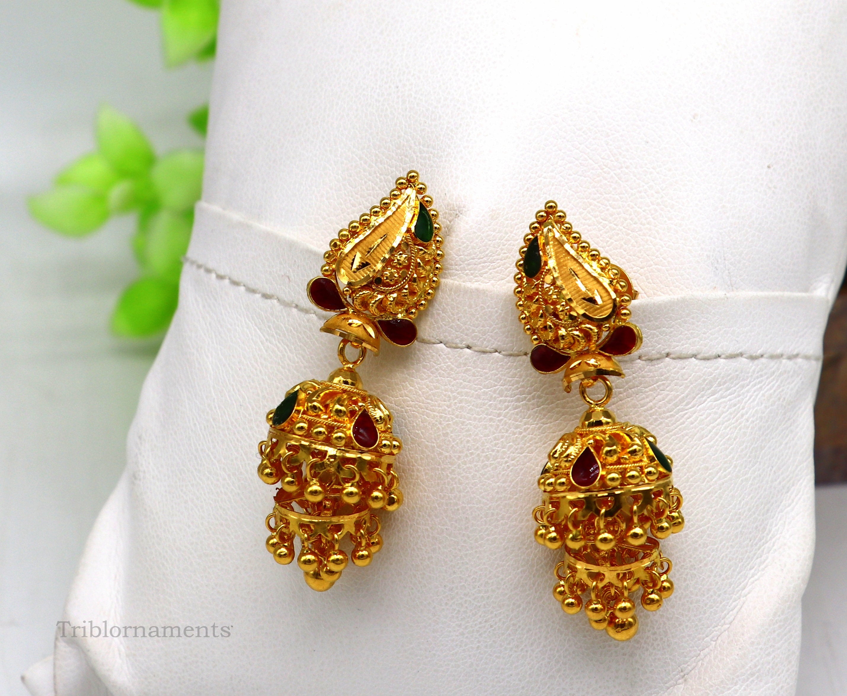Yellow Earrings Design - Gold Stud Earrings - Stud Earrings for Girls - Jia  Stud Earrings by Blingvine